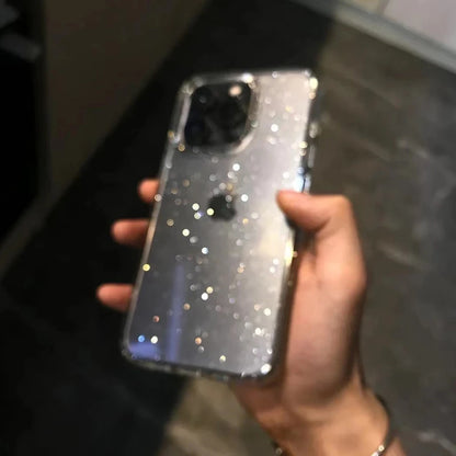 Luxury Shining Glitter Bling Clear Case For iPhone 16 Pro Max 15 14 13 12 11 XR XS X 7 8 Plus SE Fashion Soft Shockproof Cover