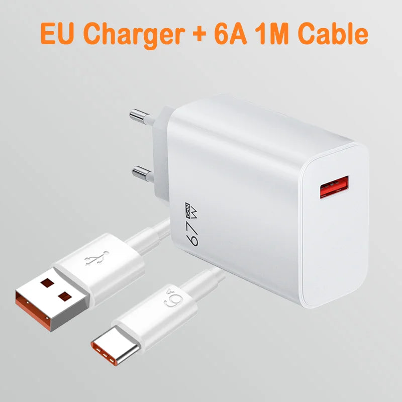 6A Type C Cable For Xiaomi 67W Super Fast Charging