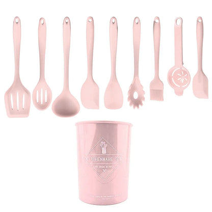 Green Heat Resistant Silicone Utensil Set for Non-Stick Cooking