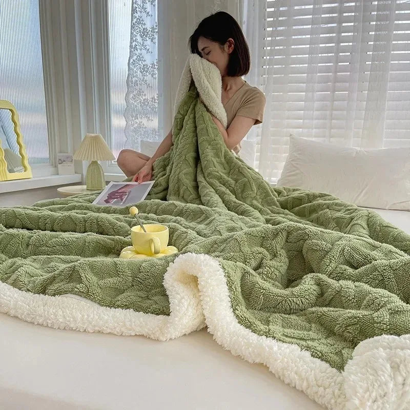 Thickened Coral Velvet Office Shawl Nap Blanket Sofa