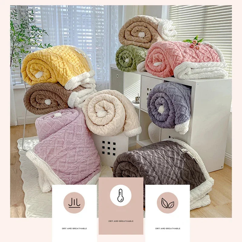 Thickened Coral Velvet Office Shawl Nap Blanket Sofa