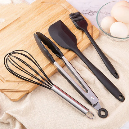 New Non-Stick Black Silicone Kitchen Utensils Set