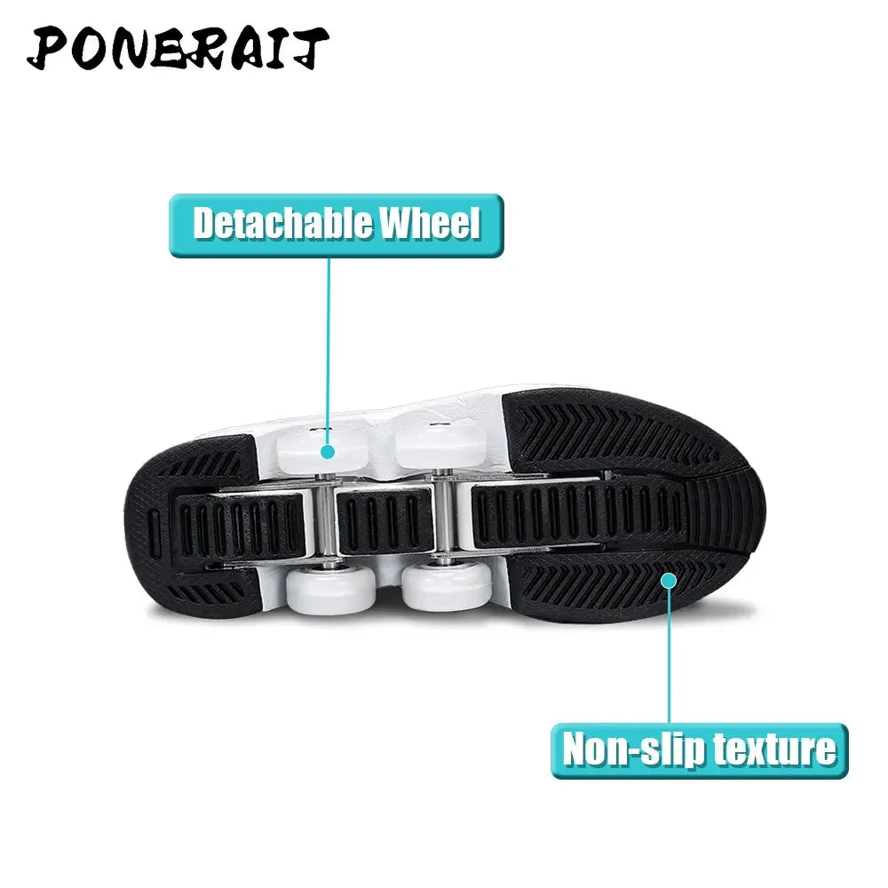 Unisex Automatic Retractable Roller Skates High Sneakers