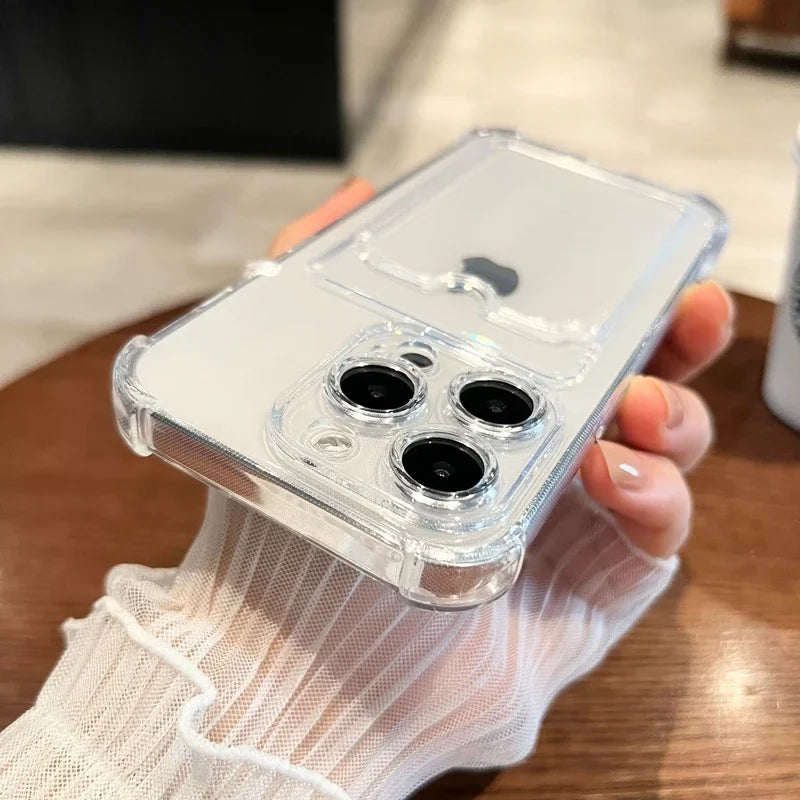 Luxury Soft Card Bag Phone Case For iPhone 16 15 14 13