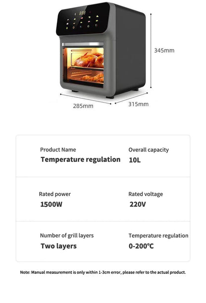 10L Large Capacity Oil-Free Electric Air Fryer Oven