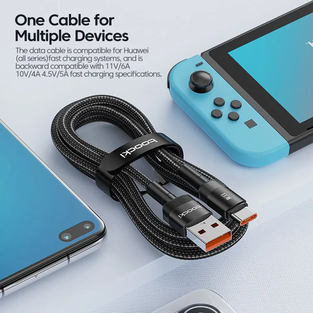 Toocki USB Type C Cable Fast Charging for iPhone Huawei