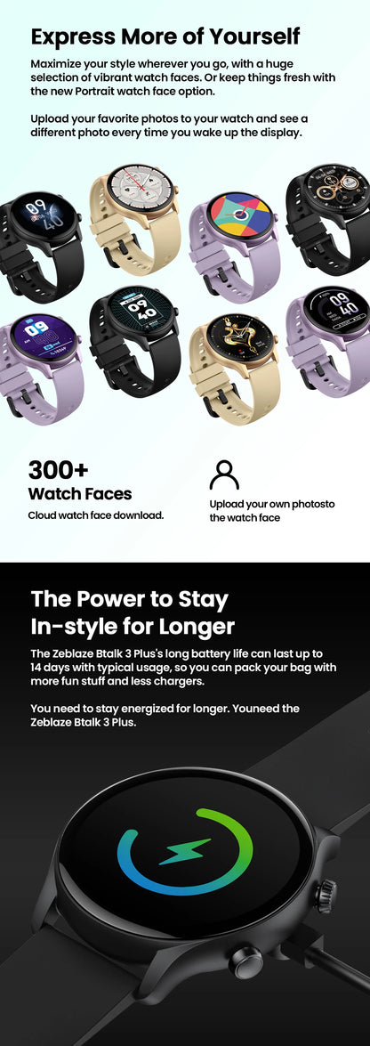 New Zeblaze Btalk 3 Plus Voice Calling Smart Watch 1.39&
