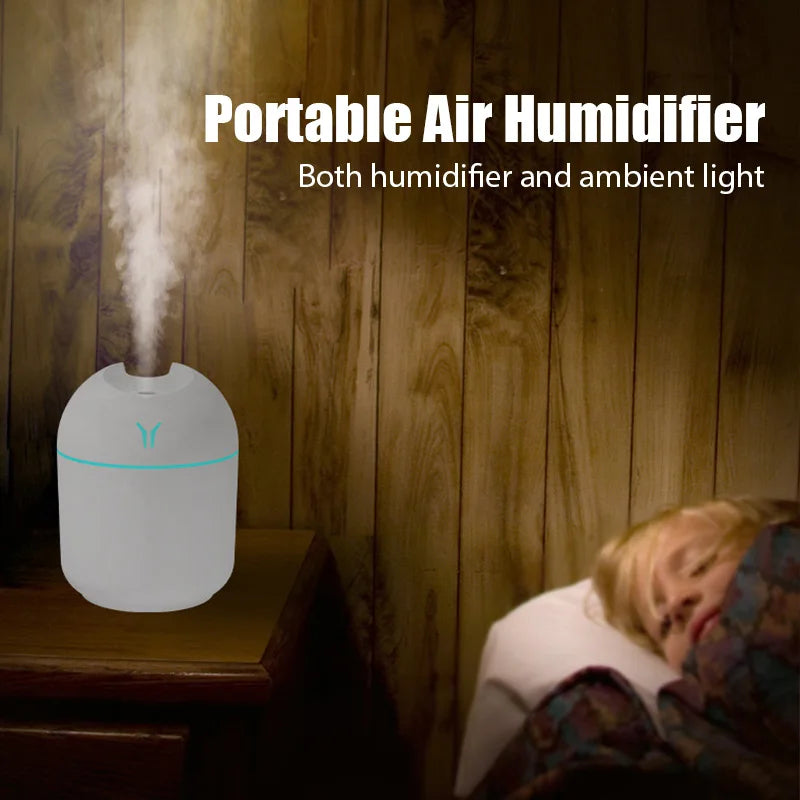 Mini Ultrasonic 250ML Air Humidifier With Romantic Light