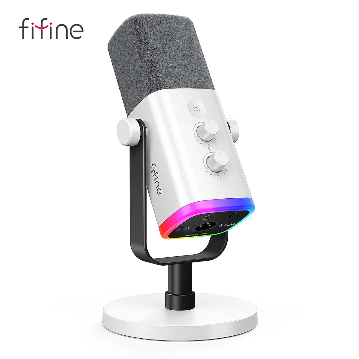 FIFINE USB/XLR Dynamic Microphone with RGB Control for Gaming