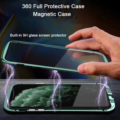 360° Full Protection Metal Magnetic Phone Case For iPhone 16 Pro Max 14 13 12 11 15 Pro Max X XS XR Plus