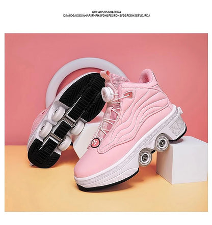 Unisex Automatic Retractable Roller Skates High Sneakers