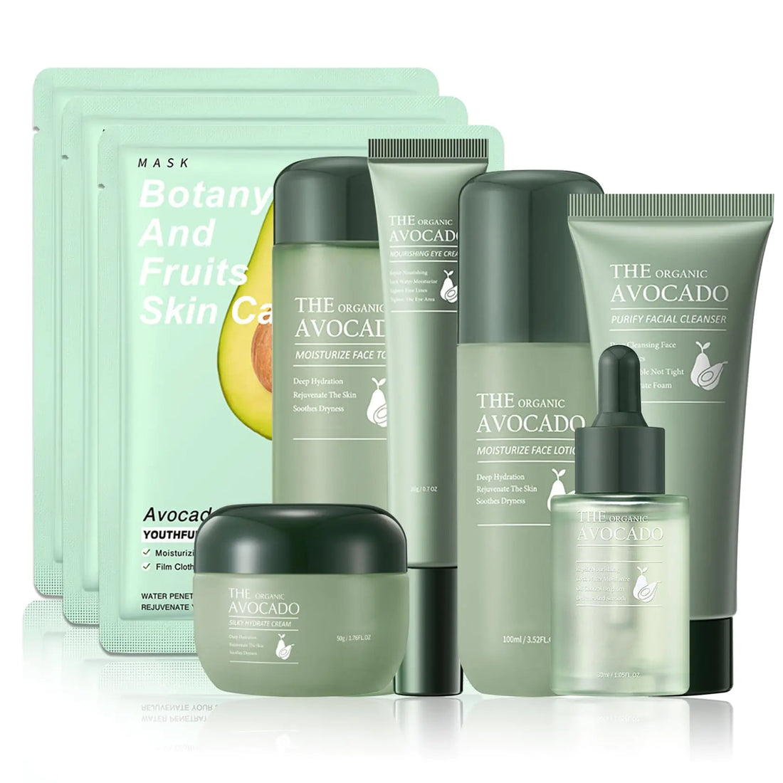 Avocado Skincare Set Travel Size 9PCS Gift for Women