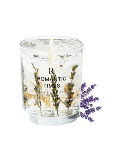Luxury Jelly Wax Candles with Real Flowers and Gold Foil