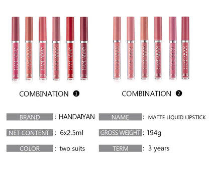 HANDAIYAN Matte Liquid Lipstick Set - Vibrant Long-Lasting Colors