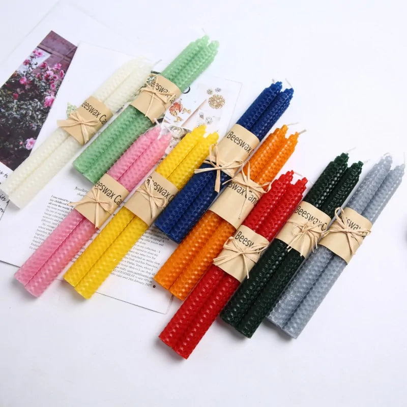 2pcs Nordic Beeswax Candles: Handcrafted Natural Home Accent