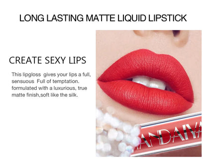 HANDAIYAN Matte Liquid Lipstick Set - Vibrant Long-Lasting Colors