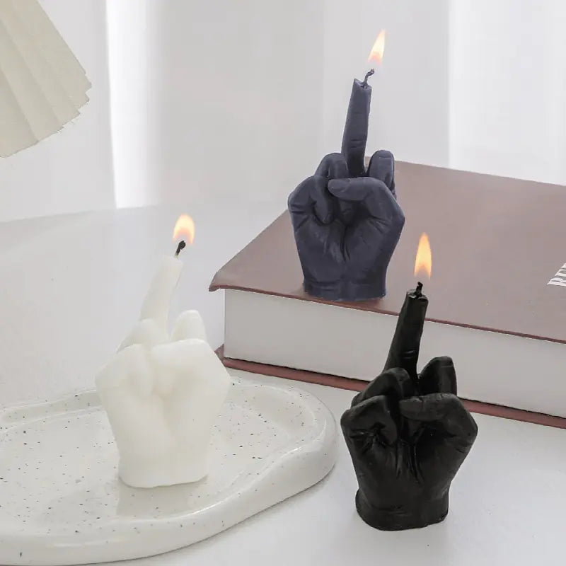 Creative Middle Finger Shaped Scented Candles for Bold Decor