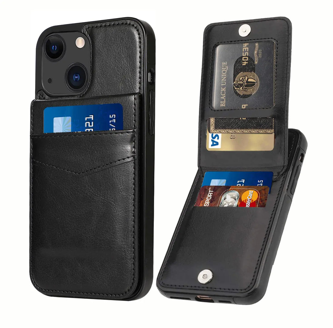 Seabaras Leather Wallet Case for iPhone 15