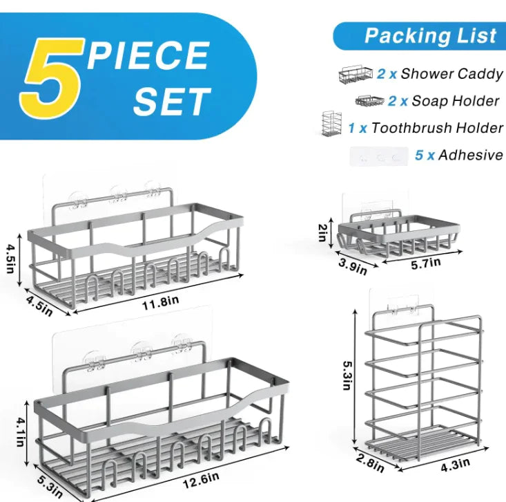 Stylish Bathroom Wall-mounted Storage Rack for Organized Spaces