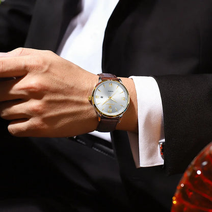 Leather Men Quartz Luxury Watches for Timeless Elegance