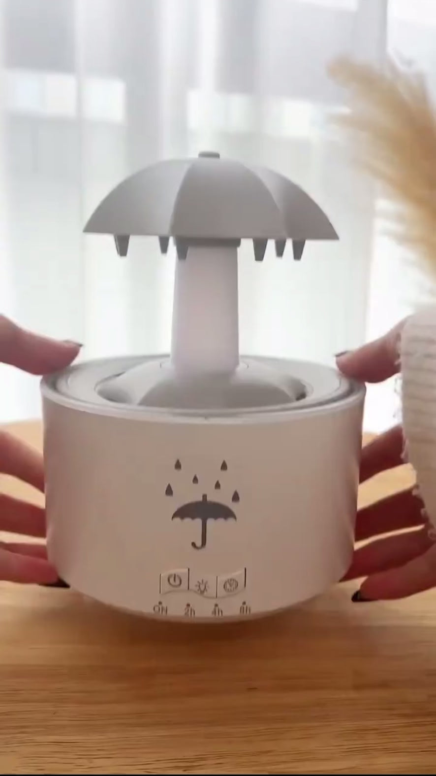 Umbrella Water Drop Air Humidifier with Colorful Light Raindrop Aroma Essential Oil Diffuser Aromatherapy Humidifier