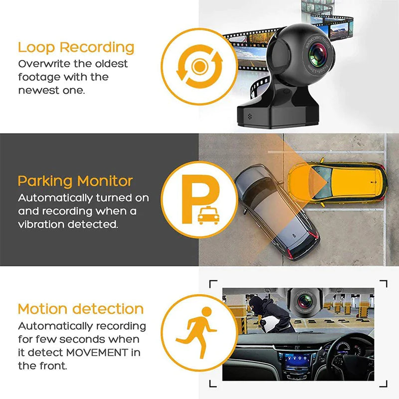 170° WiFi Dash Cam HD 1080P Vehicle G-Sensor Recorder