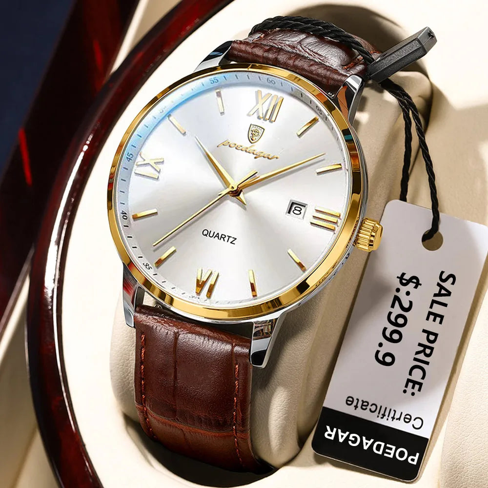 Leather Men Quartz Luxury Watches for Timeless Elegance
