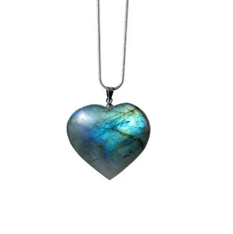 Elegant Crystal Heart-Shaped Moonstone Pendant Necklace
