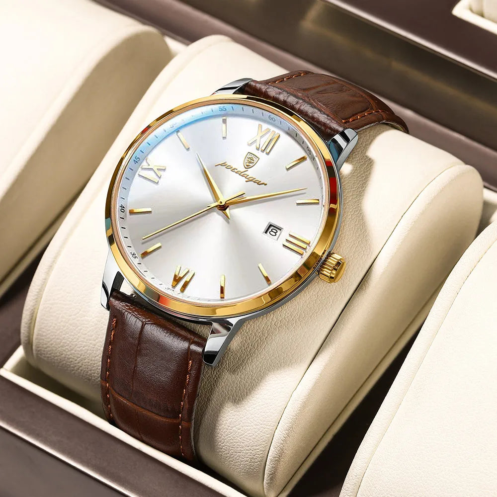 Leather Men Quartz Luxury Watches for Timeless Elegance